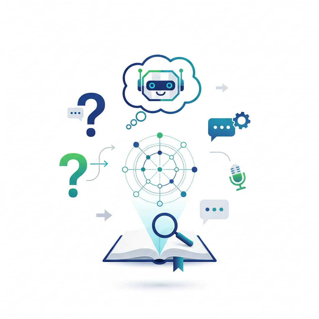 Chatbot FAQ firmy usługowej - Kompletny przewodnik 2026 - ilustracja przedstawiająca Interfejs chatbot wyświetlony na ekranie smartfona
